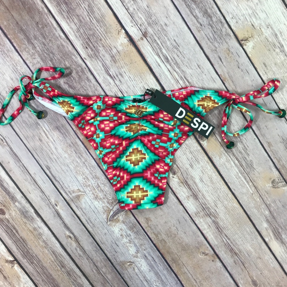 Aztek Print Patterned String Bikini Bottom - Picture 8 of 8